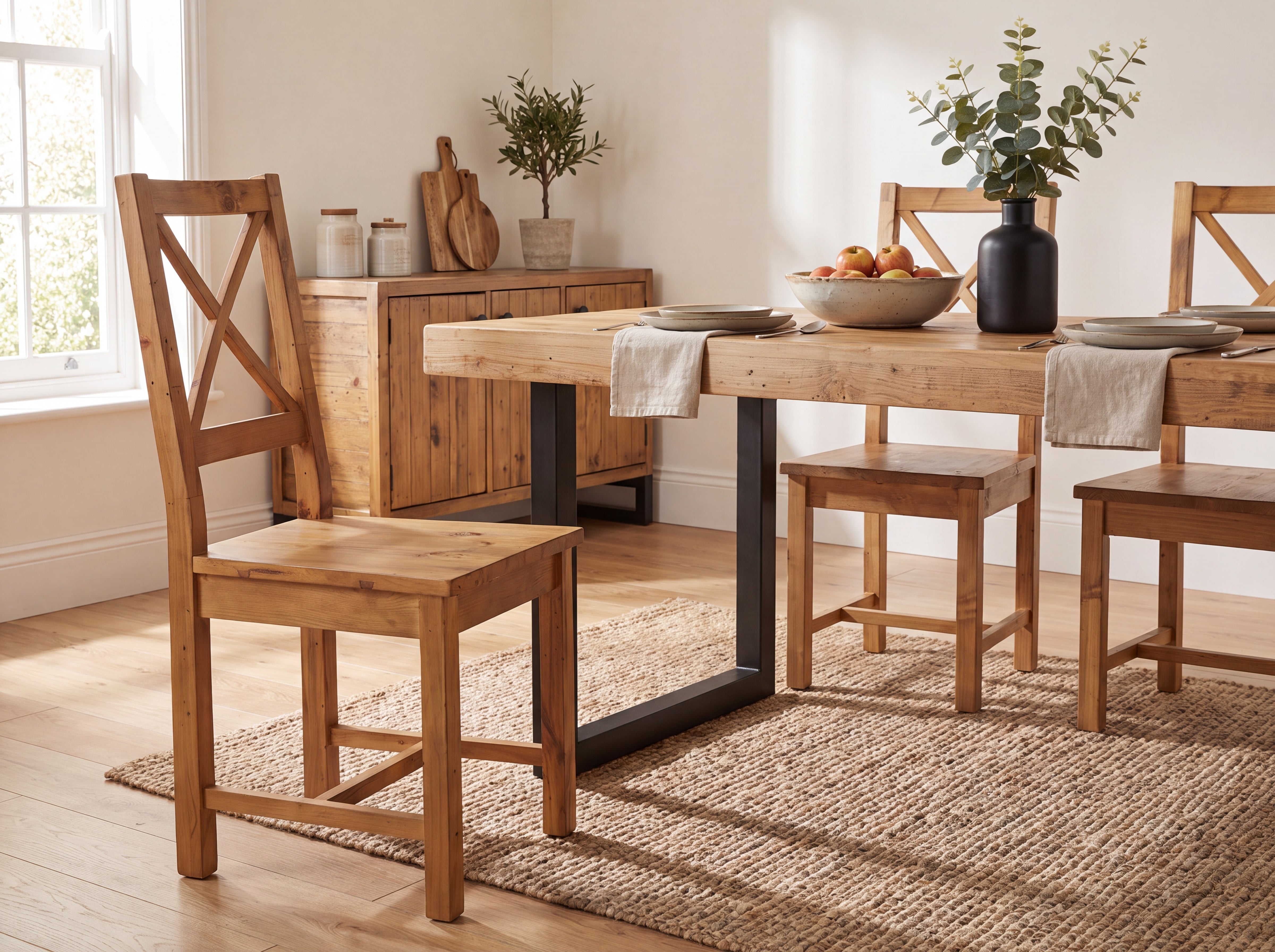 Brooklyn Light Cross Back Dining Chair (Set of 2)