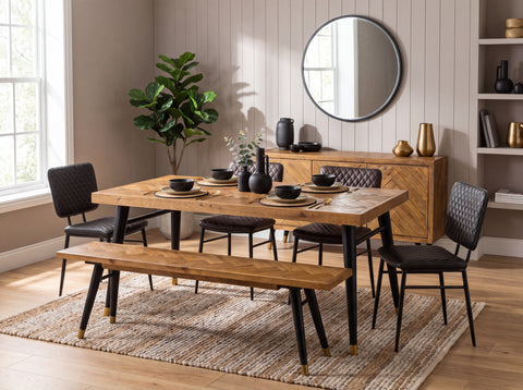 Mode Fixed Top Dining Table (180cm) & Grey Houston Dining Chairs