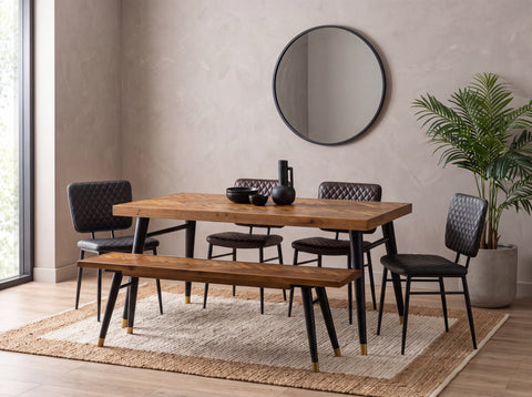 Mode Fixed Top Dining Table (180cm) & Brown Houston Dining Chairs