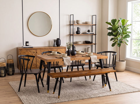 Mode Fixed Top Dining Table (160cm) & Black Bogart Dining Chairs
