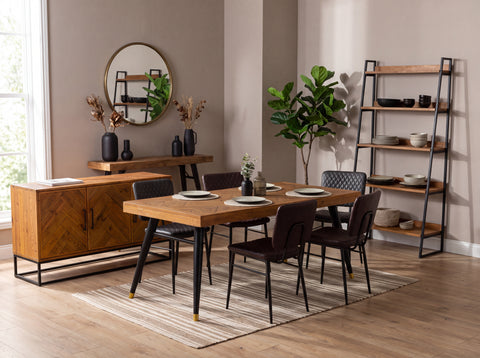 Mode 180-240cm Extendable Dining Table & Grey Houston Dining Chairs
