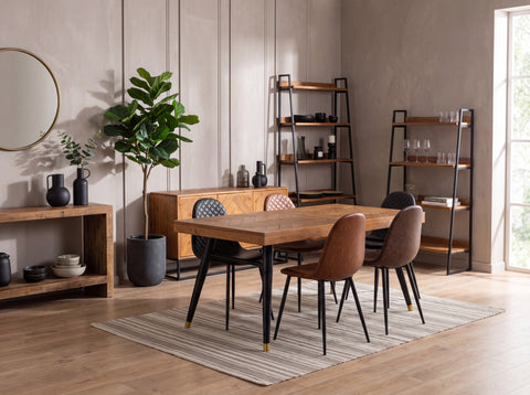Mode 180-240cm Extendable Dining Table & Tan Dallas Dining Chairs