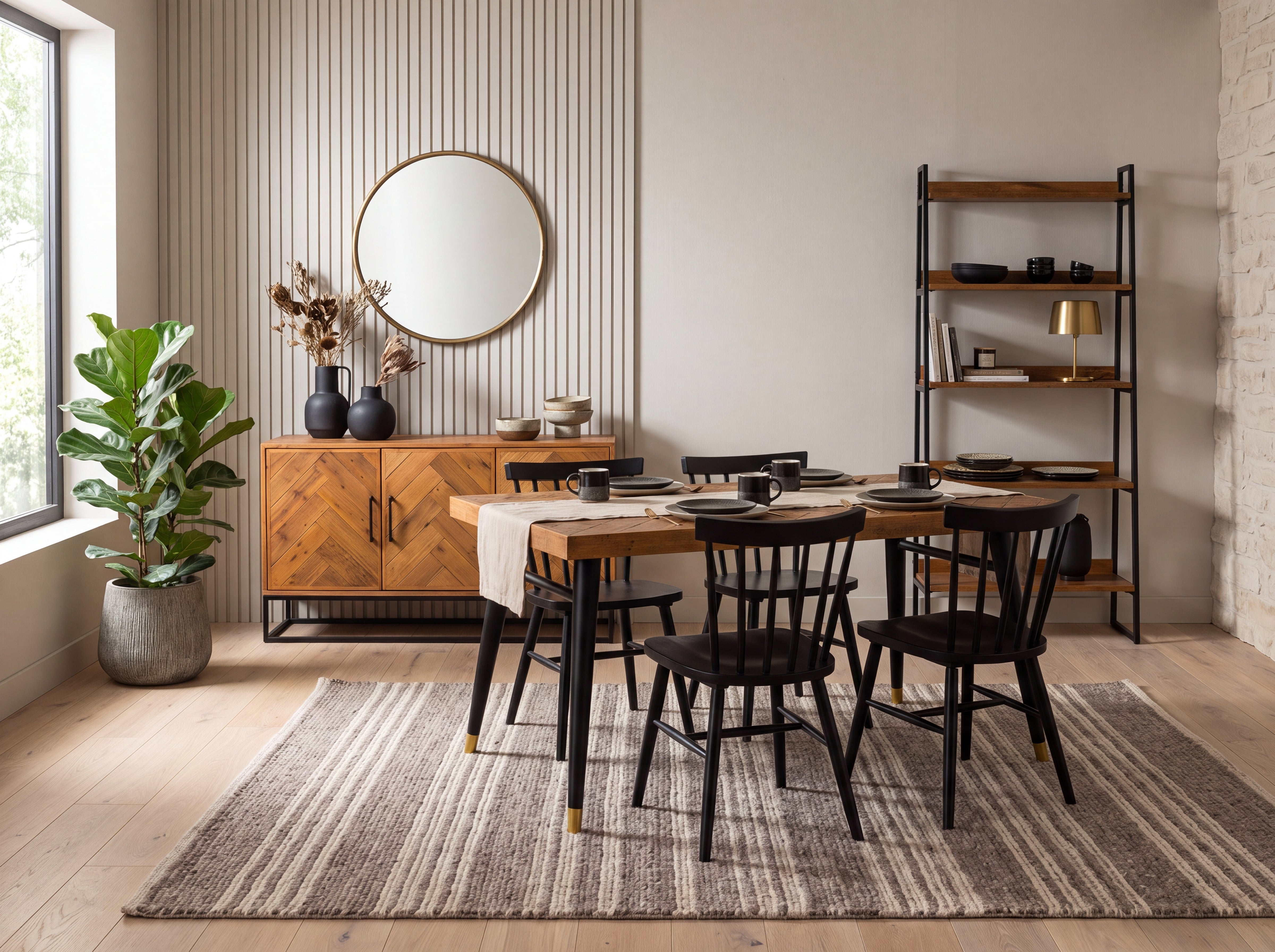 Mode 140-180cm Extendable Dining Table & Gabo Dining Chairs