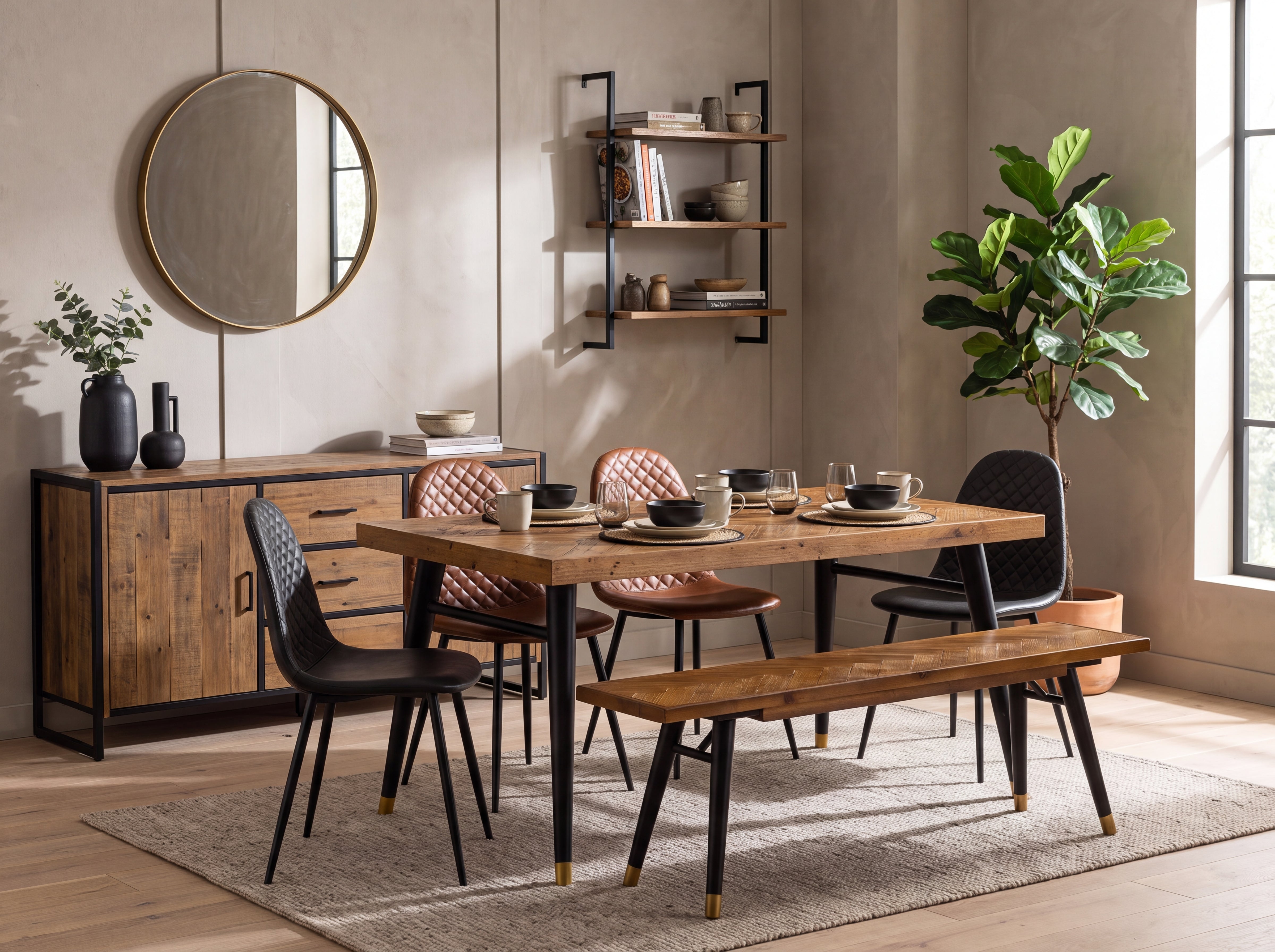 Mode Fixed Top Dining Table (160cm) & Grey Dallas Dining Chairs