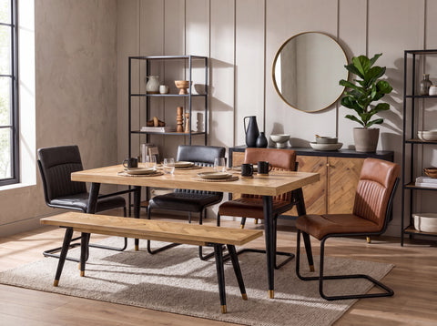 Mode Fixed Top Dining Table (160cm) & Brown Auburn Dining Chairs