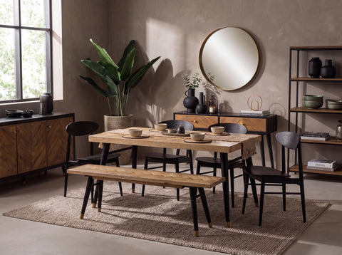 Mode Fixed Top Dining Table (160cm) & Black Gabo Dining Chairs