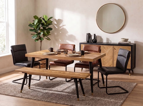 Mode Fixed Top Dining Table (160cm) & Grey Auburn Dining Chairs