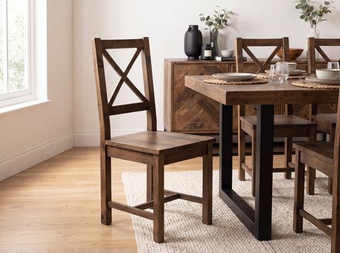 Tulsa Dark Cross Back Dining Chair (Set of 2)
