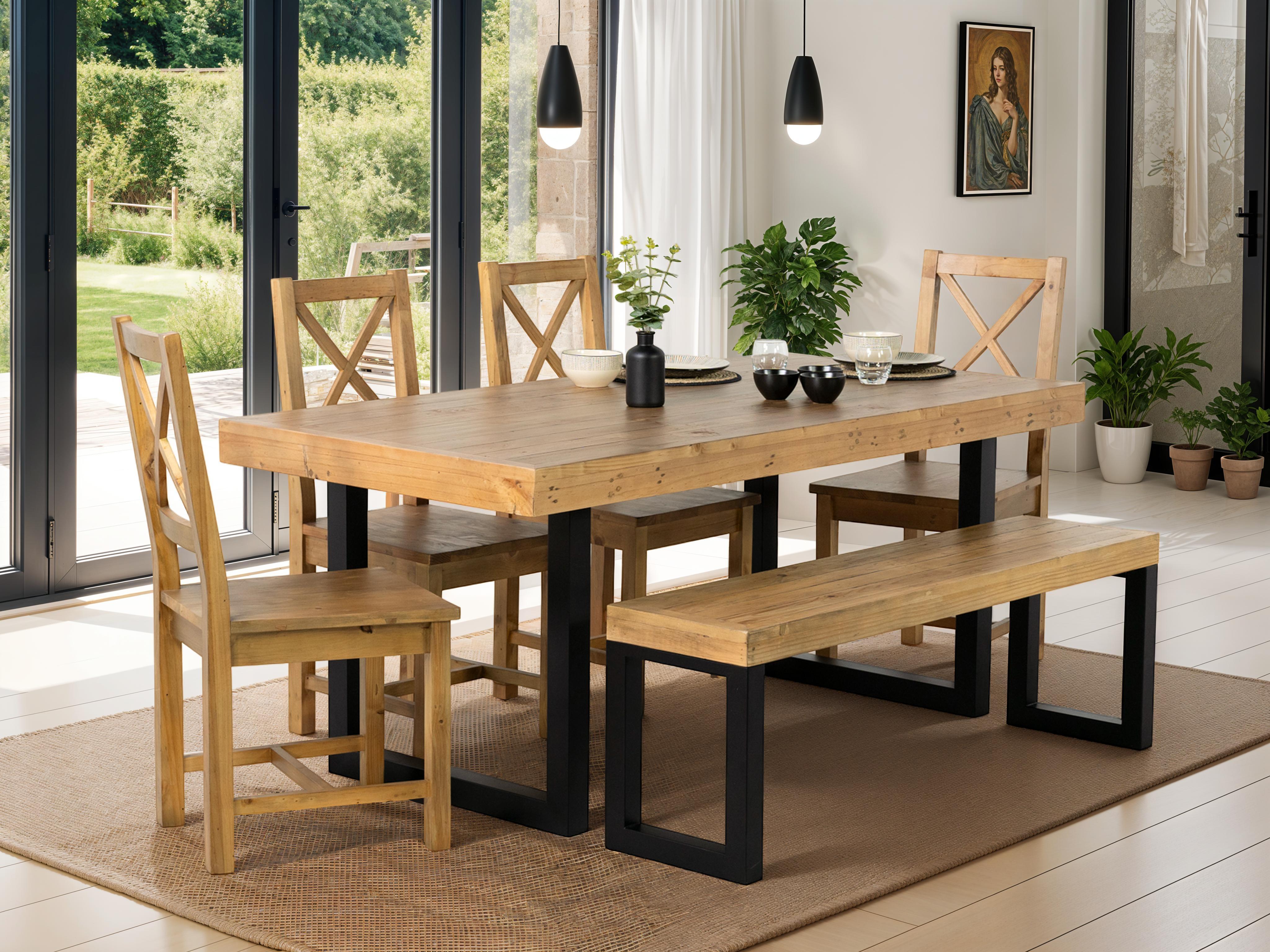 Brooklyn Light 180cm Fixed Top Dining Table