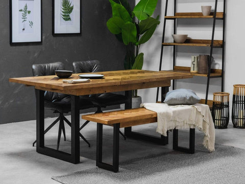 Tulsa Extendable Dining Table (140cm - 180cm) & Dining Bench
