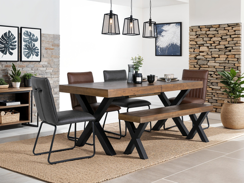 Brooklyn Extendable Cross Leg Dining Table (180cm - 240cm)