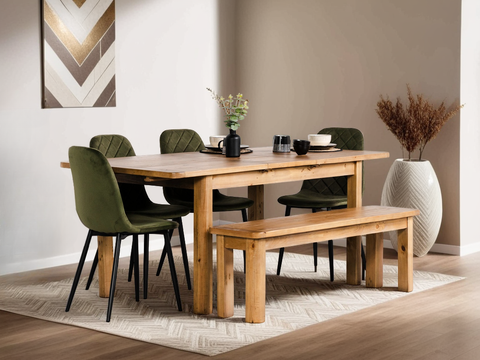 Exeter Extendable Dining Table (140cm - 180cm) & Alston Dining Chairs