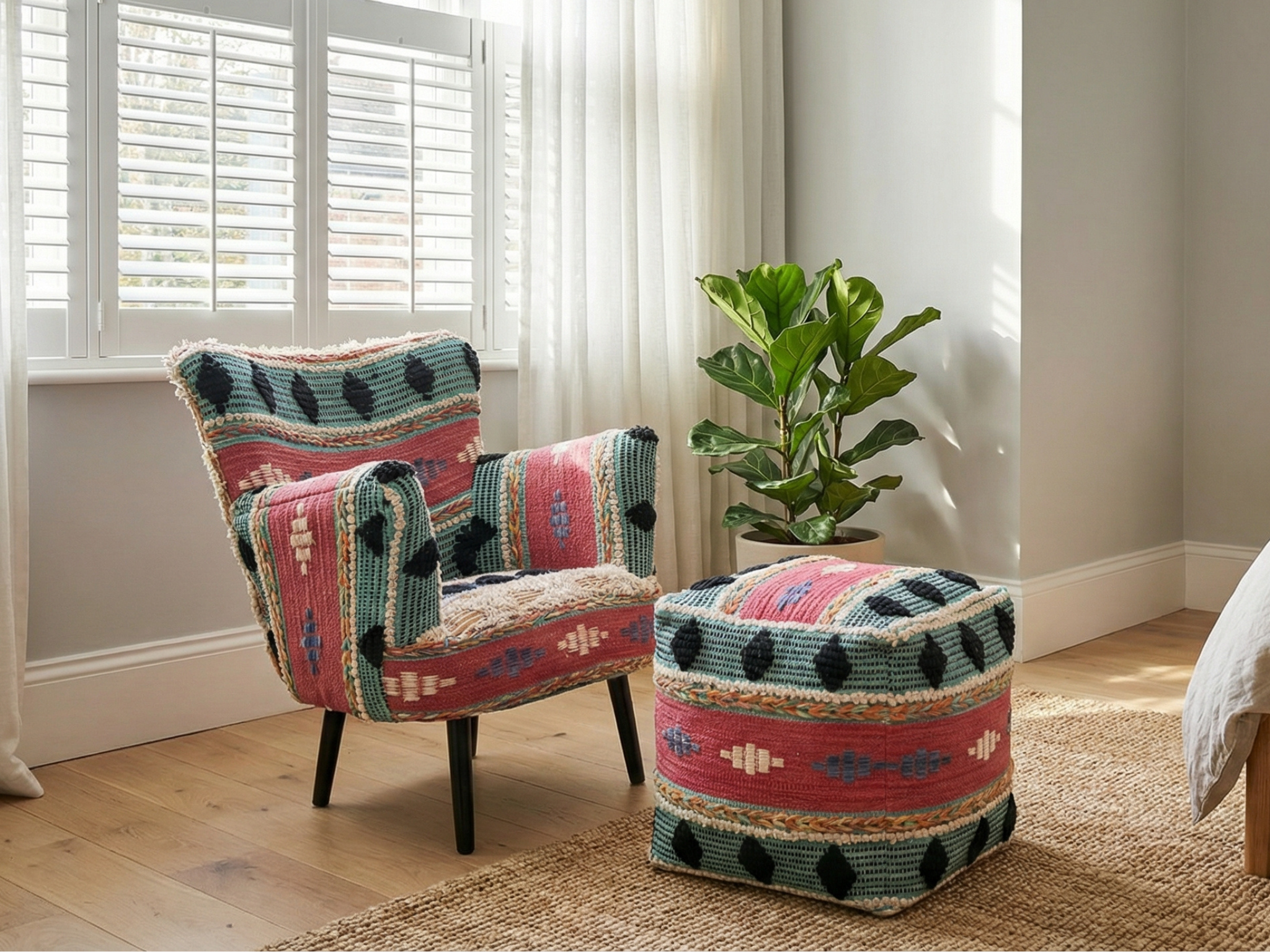 Jorhat Kantha Pouffe