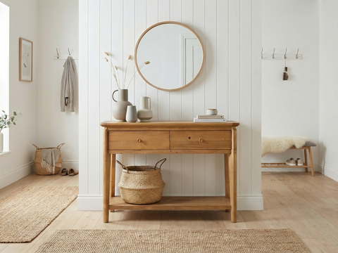 Scandi 2 Drawer Console Table