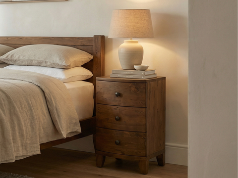 Hawaii 3 Drawer Bedside Table