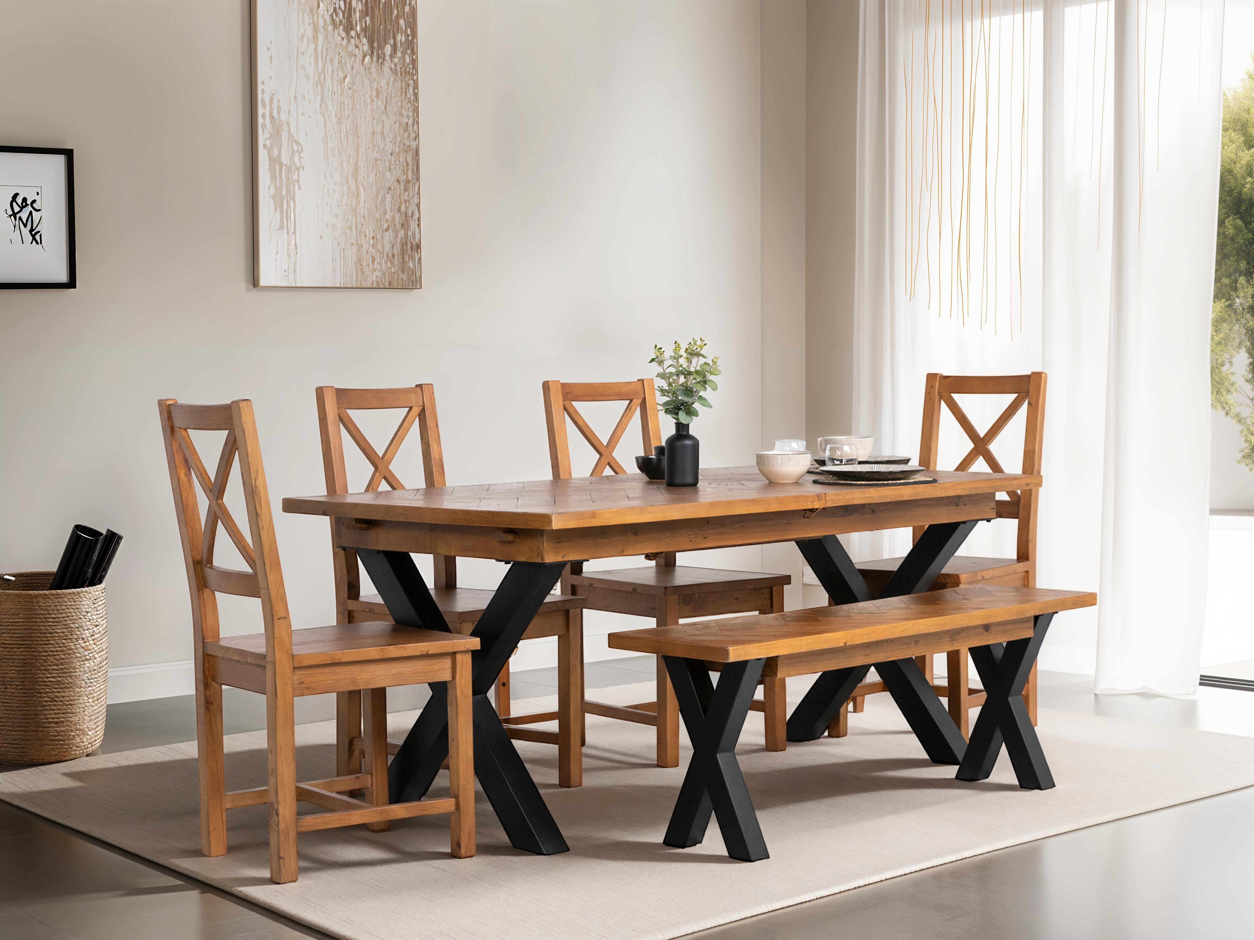 Tulsa Cross Leg Extendable Dining Table (140cm - 180cm)