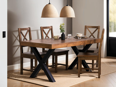 Brooklyn 160cm Fixed Top Cross Leg Dining Table