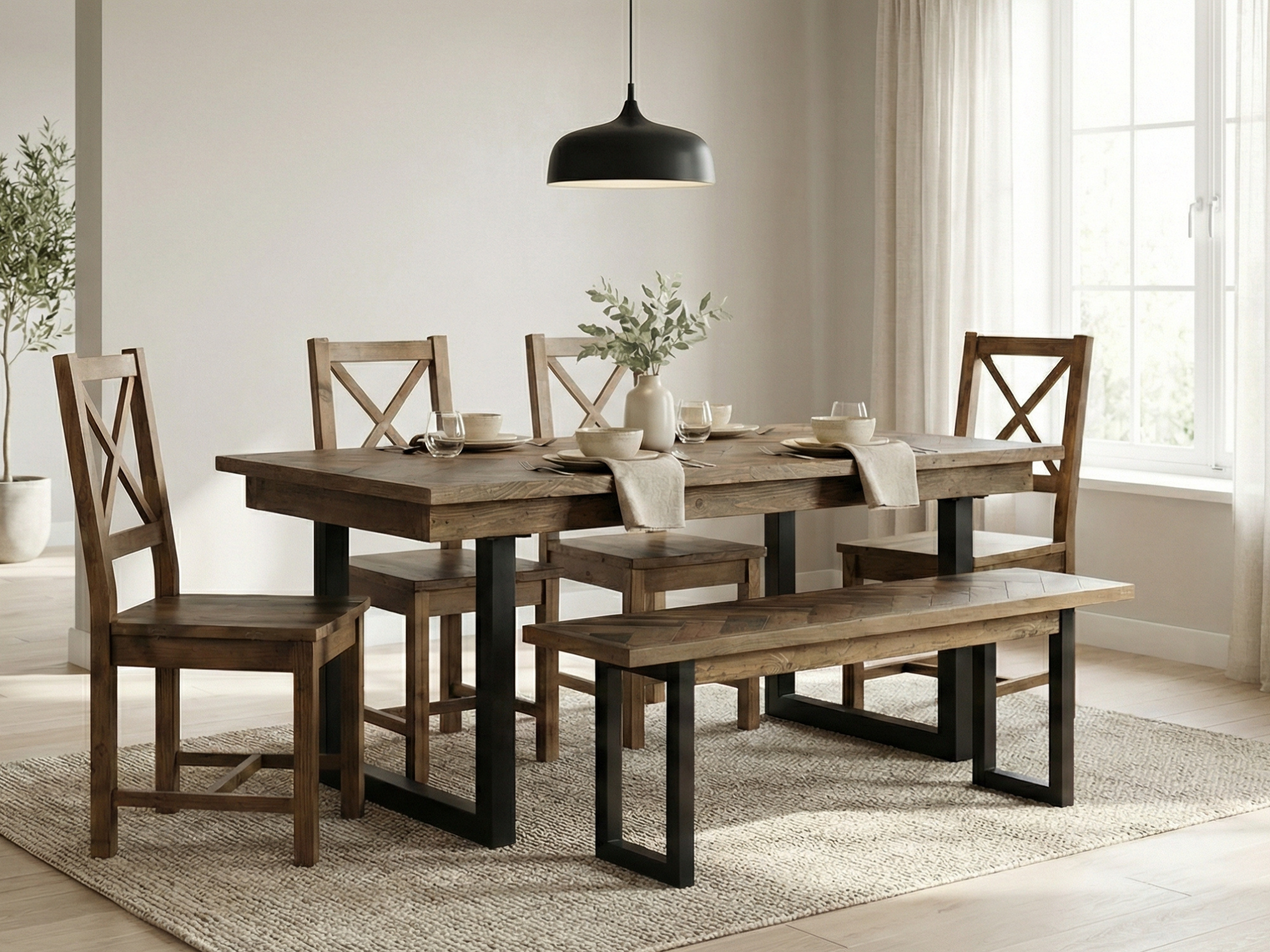 Tulsa Dark 180cm Fixed Top Dining Table
