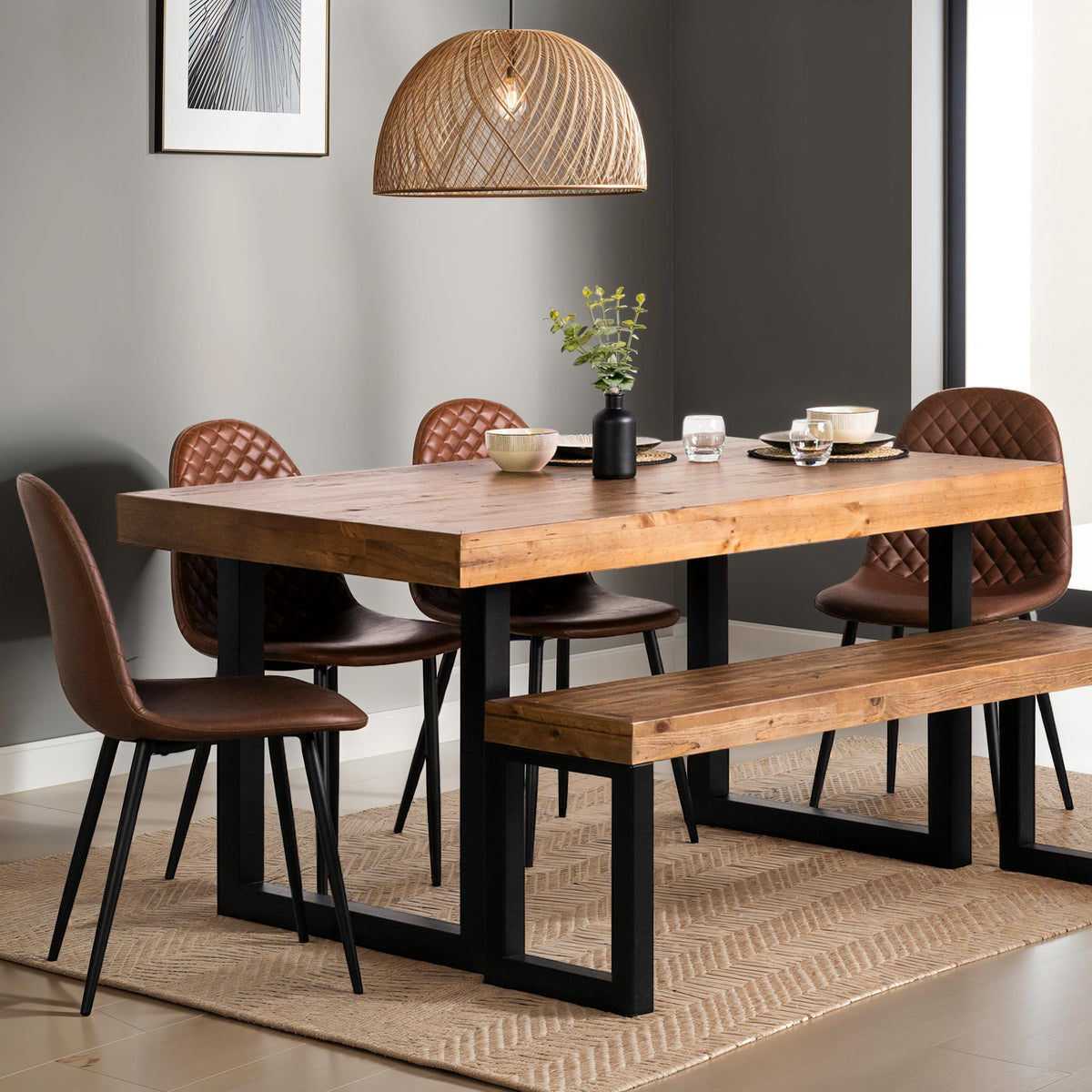 Brooklyn 180cm Fixed Top Dining Table