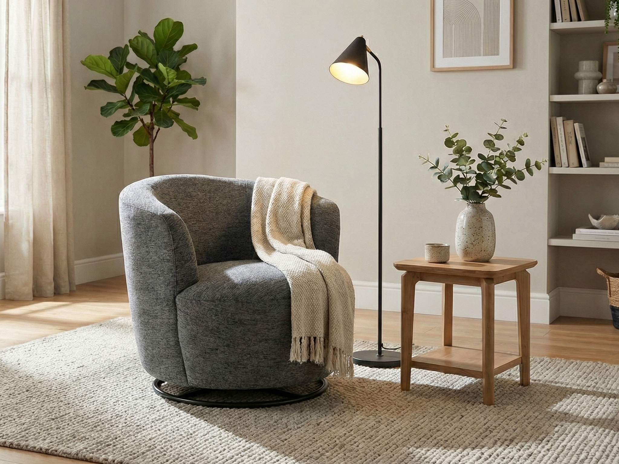 Adelaide Eco Grey Swivel Chair