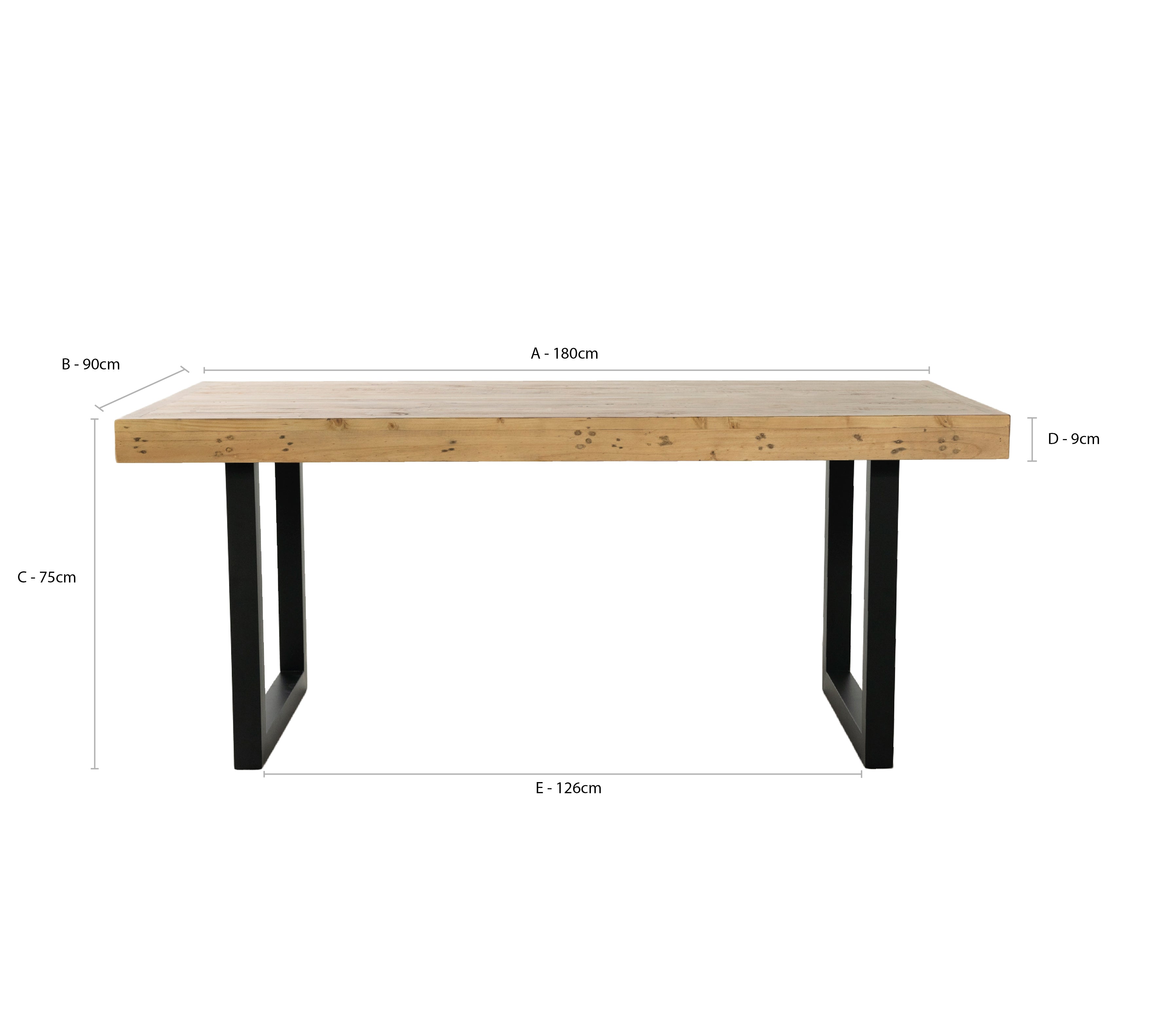 Brooklyn Light 180cm Fixed Top Dining Table