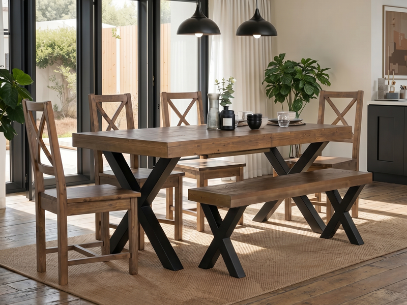 Brooklyn Extendable Cross Leg Dining Table (140cm - 180cm)