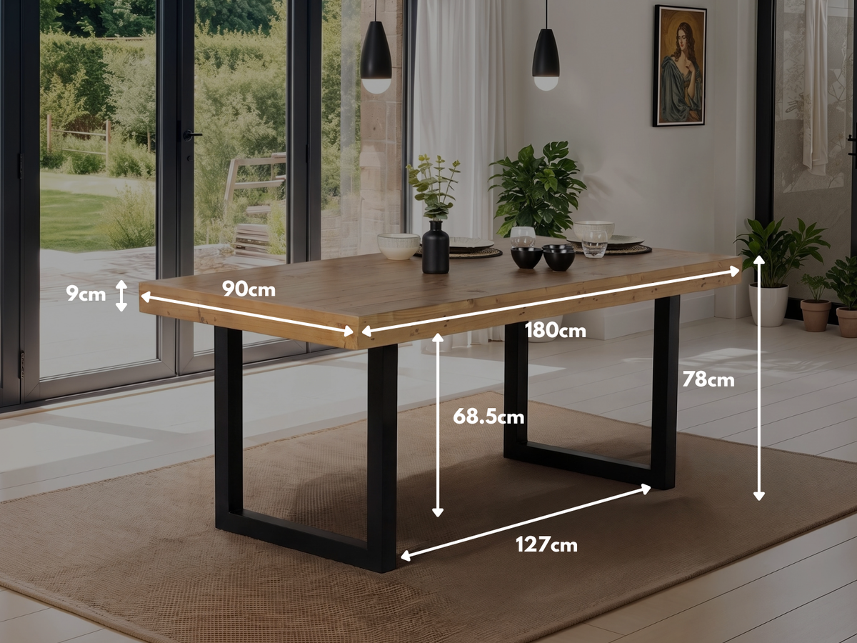 Brooklyn Light 180cm Fixed Top Dining Table