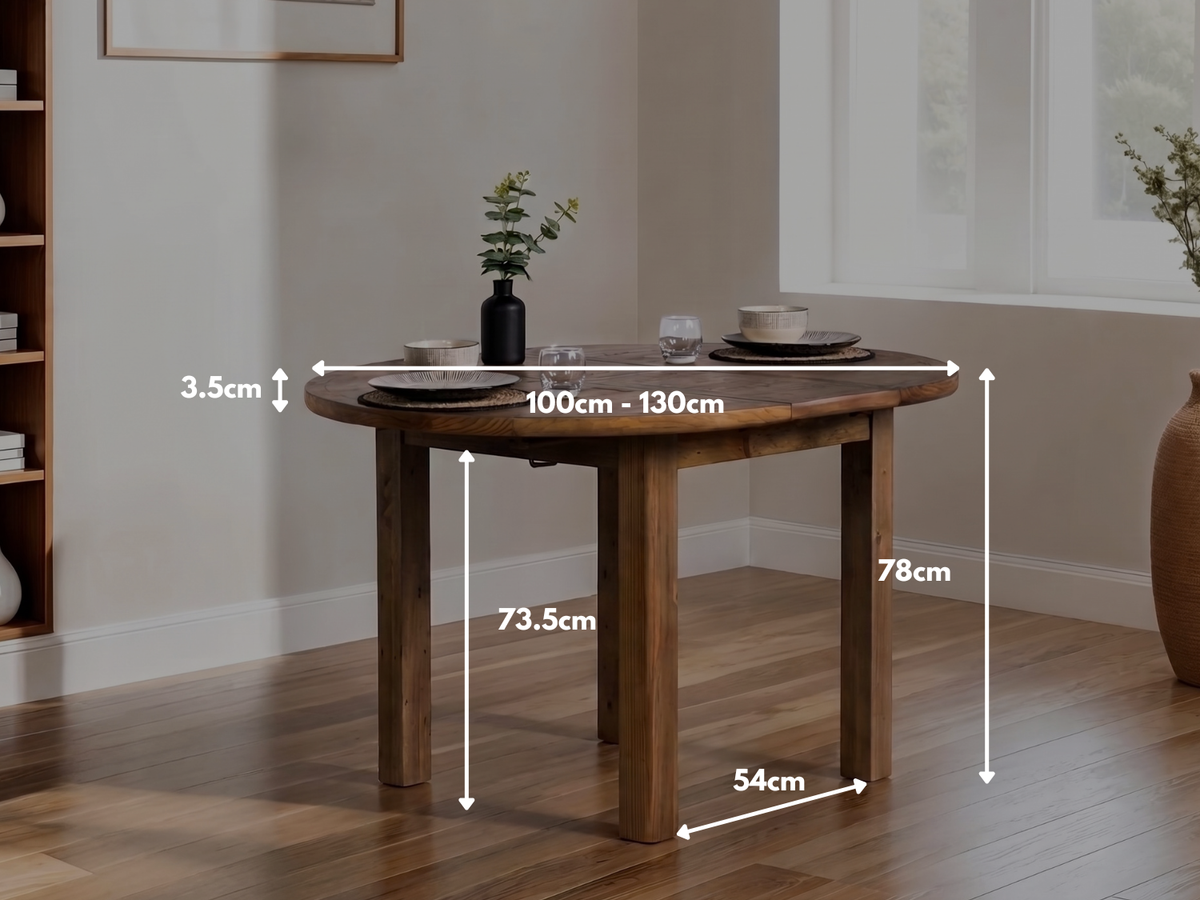 Brooklyn Light Round Extendable Dining Table