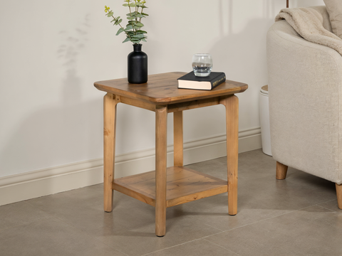 Scandi Lamp table With Shelf