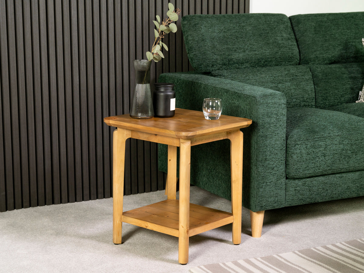 Scandi Lamp table With Shelf