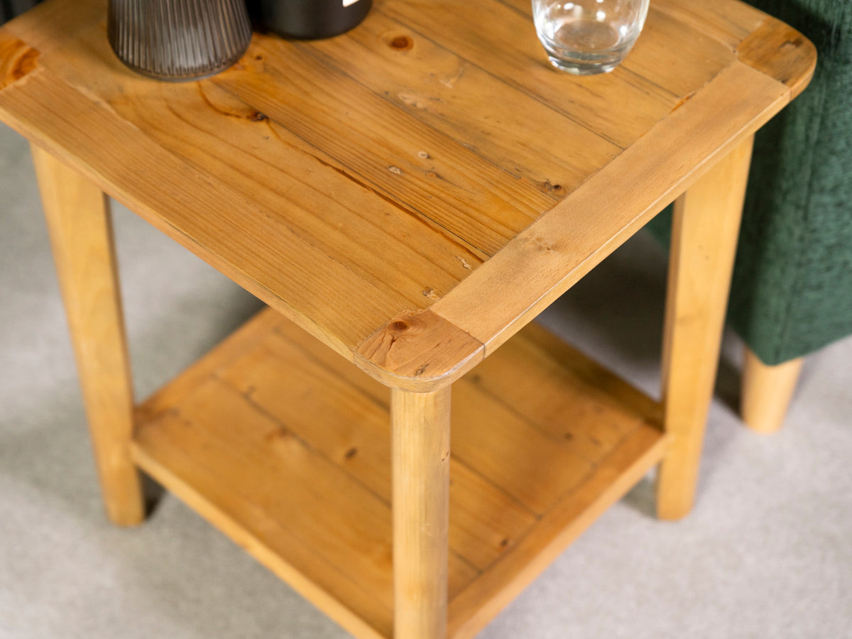 Scandi Lamp table With Shelf