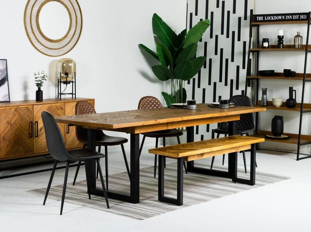 Tulsa Extendable Dining Table (140cm - 180cm) & Grey Dallas Dining Chairs