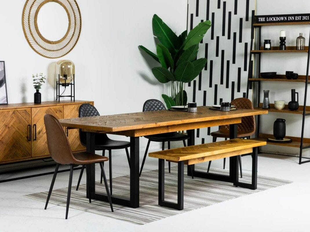 Tulsa Extendable Dining Table (140cm - 180cm) & Dining Bench