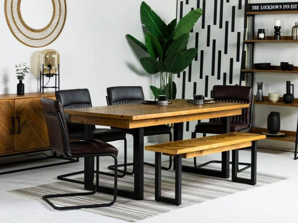 Tulsa 135cm Fixed Top Dining Table & Dining Bench