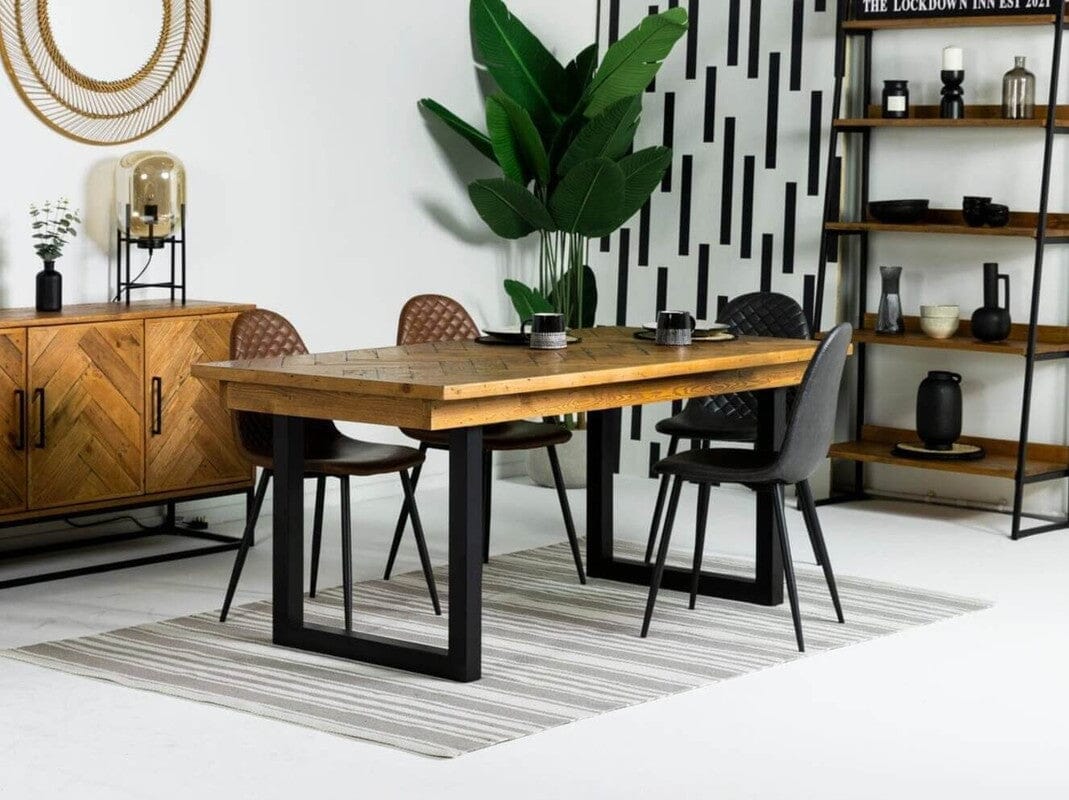 Tulsa Extendable Dining Table (180cm - 240cm) & Brown Dallas Dining Ch