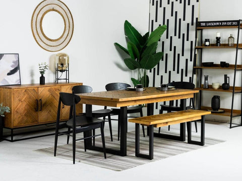 Tulsa Extendable Dining Table (180cm - 240cm) & Dining Bench