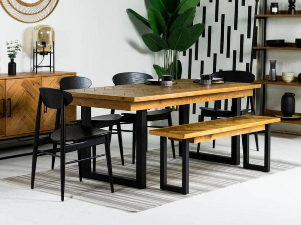 Tulsa 135cm Fixed Top Dining Table & Dining Bench