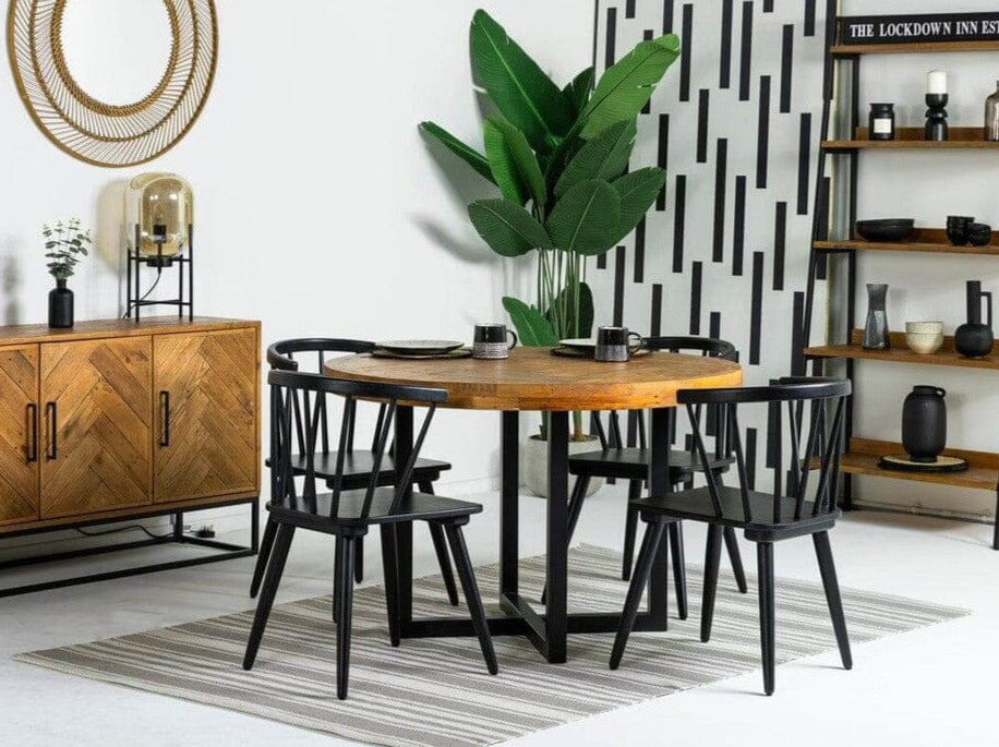 Tulsa Round Dining Table & Bogart Dining Chairs