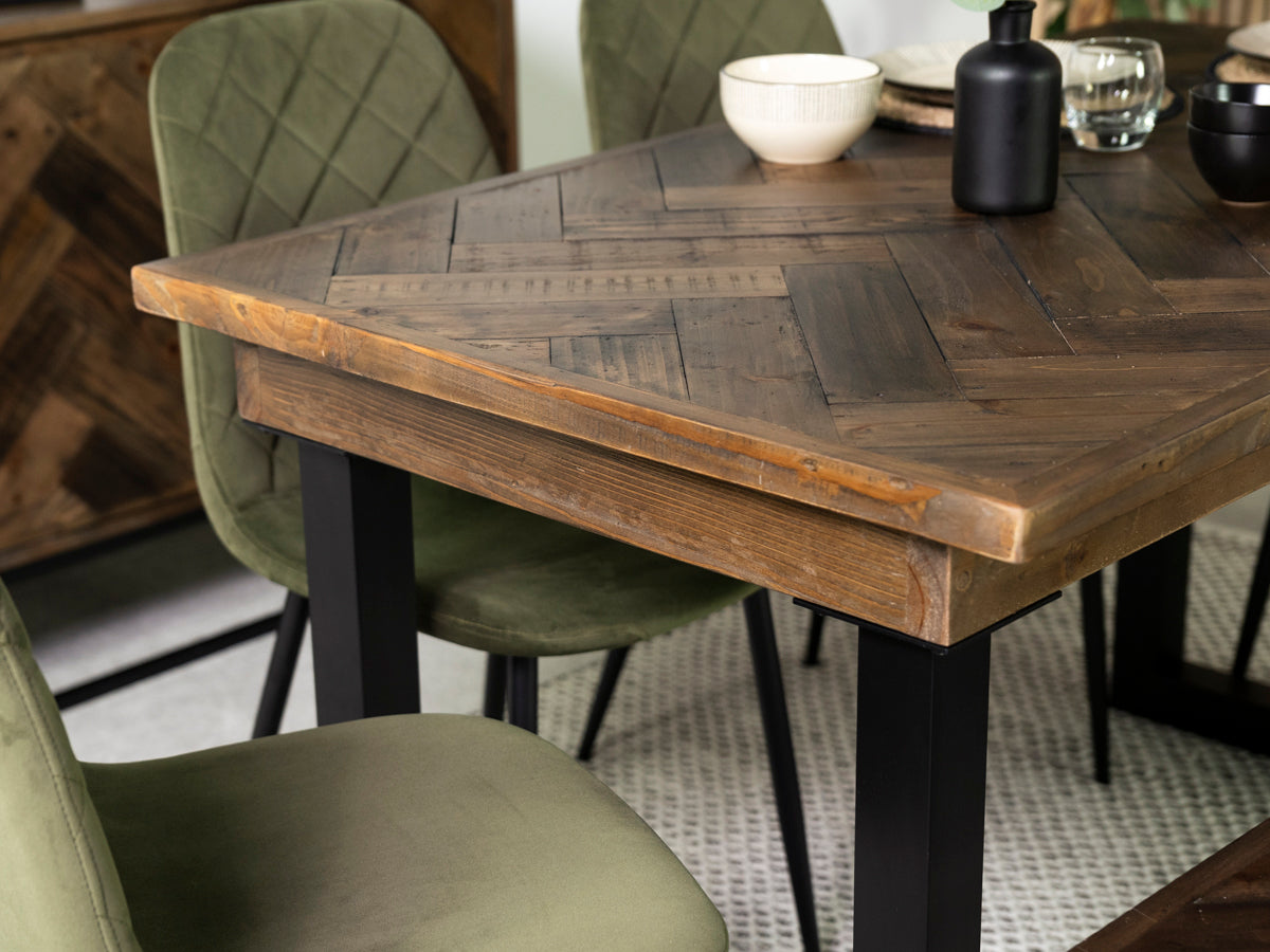 Tulsa Dark 135cm Fixed Top Dining Table & Alston Dining Chair