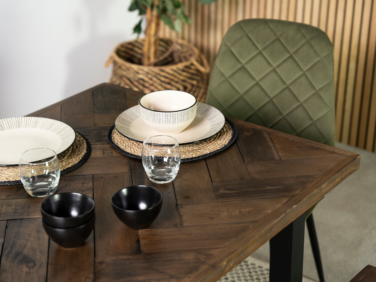 Tulsa Dark 135cm Fixed Top Dining Table & Alston Dining Chair