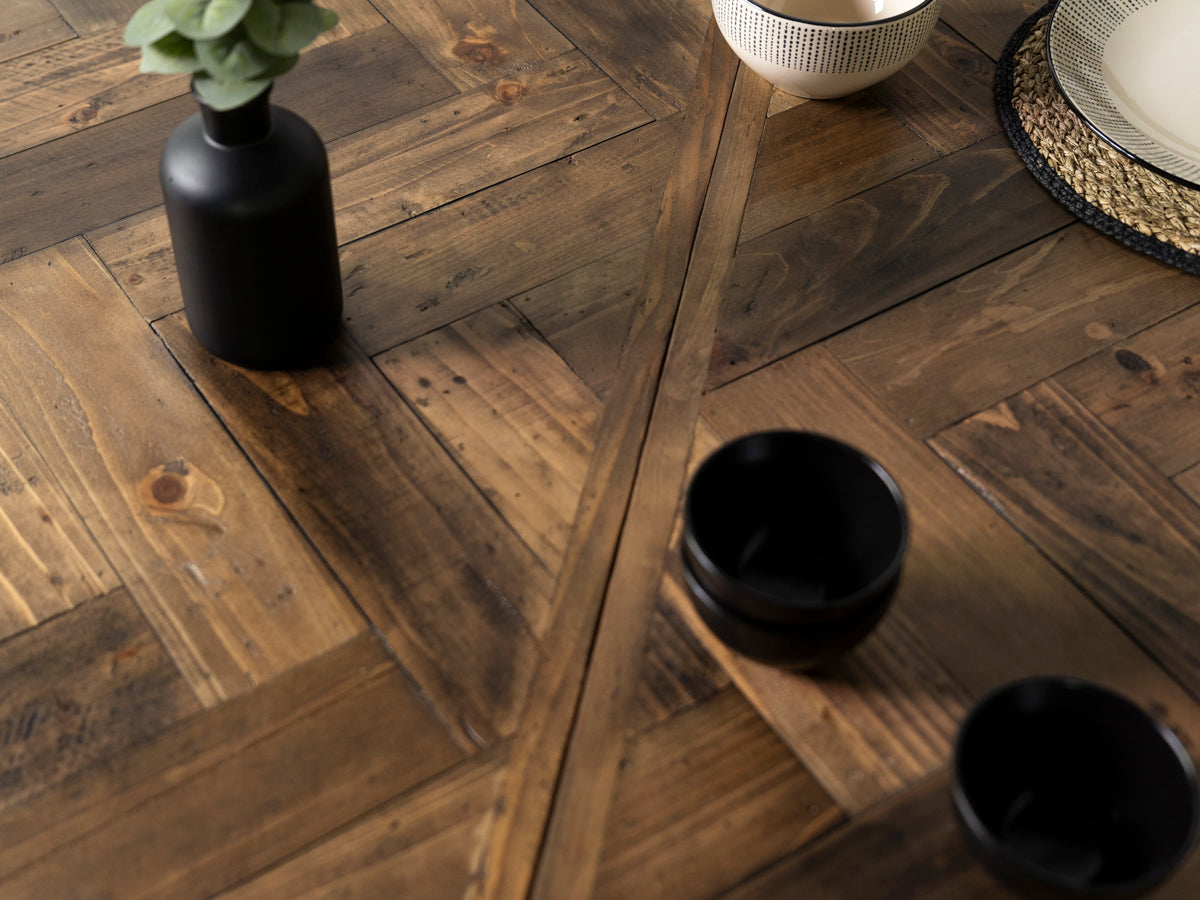 Tulsa Dark Extendable Dining Table (180cm - 240cm) & Tulsa Dark Cross Back Dining Chair