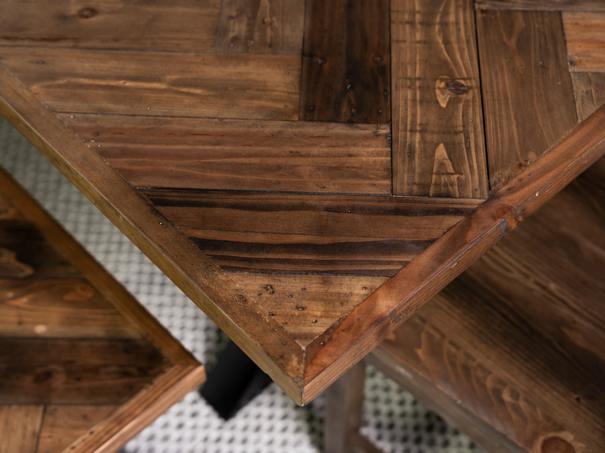 Tulsa Dark Cross Leg Extendable Dining Table (140cm - 180cm) & Brown Dallas Dining Chairs