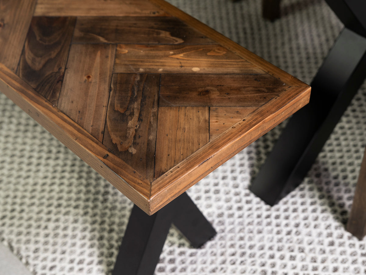 Tulsa Dark Cross Leg Extendable Dining Table (140cm - 180cm) & Bogart Dining Chairs