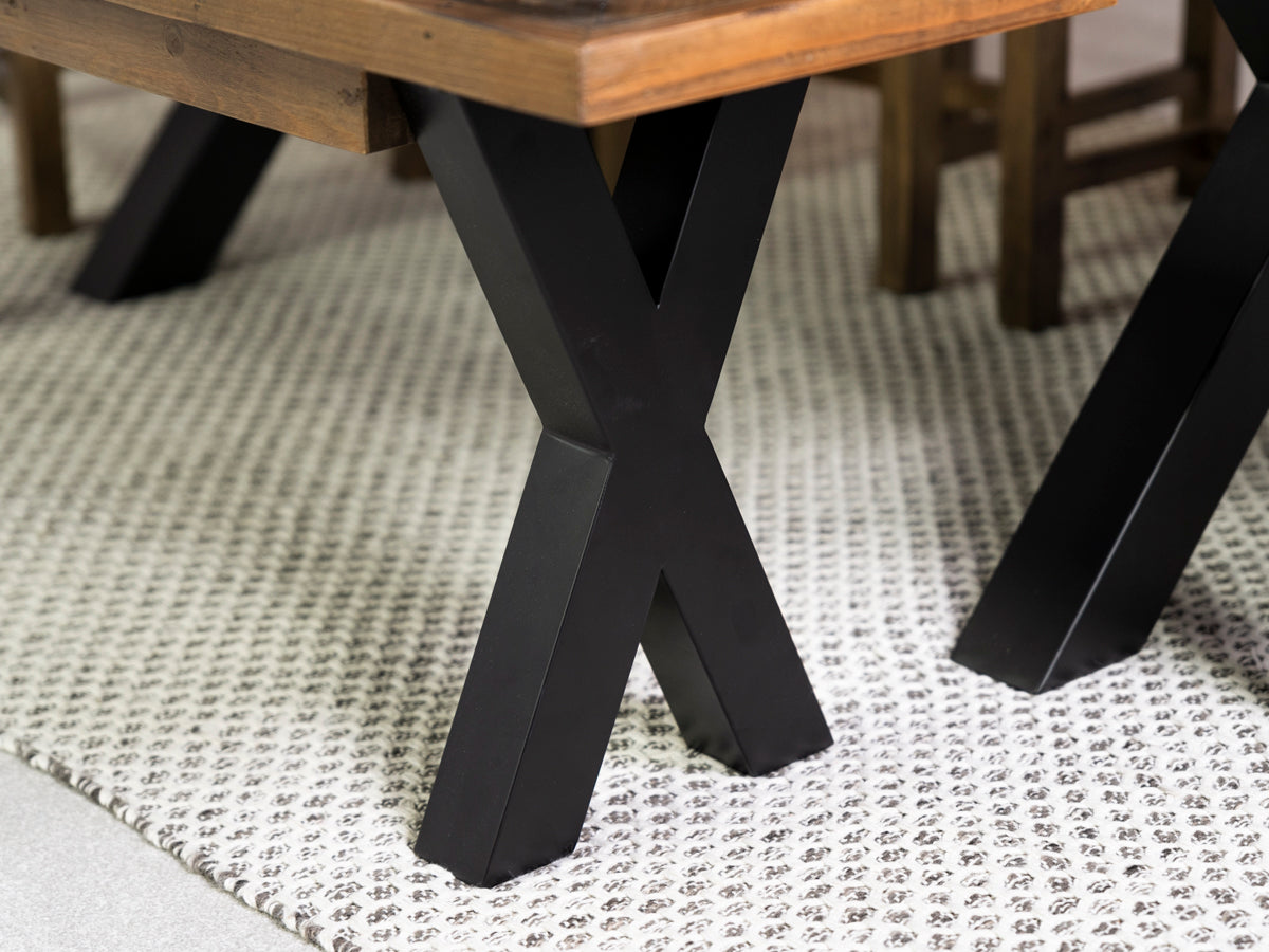 Tulsa Dark Cross Leg Extendable Dining Table (140cm - 180cm) & Bogart Dining Chairs