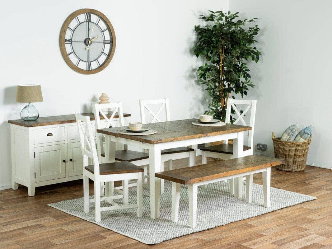 Devon Extendable Dining Table (140cm - 180cm) & Bench