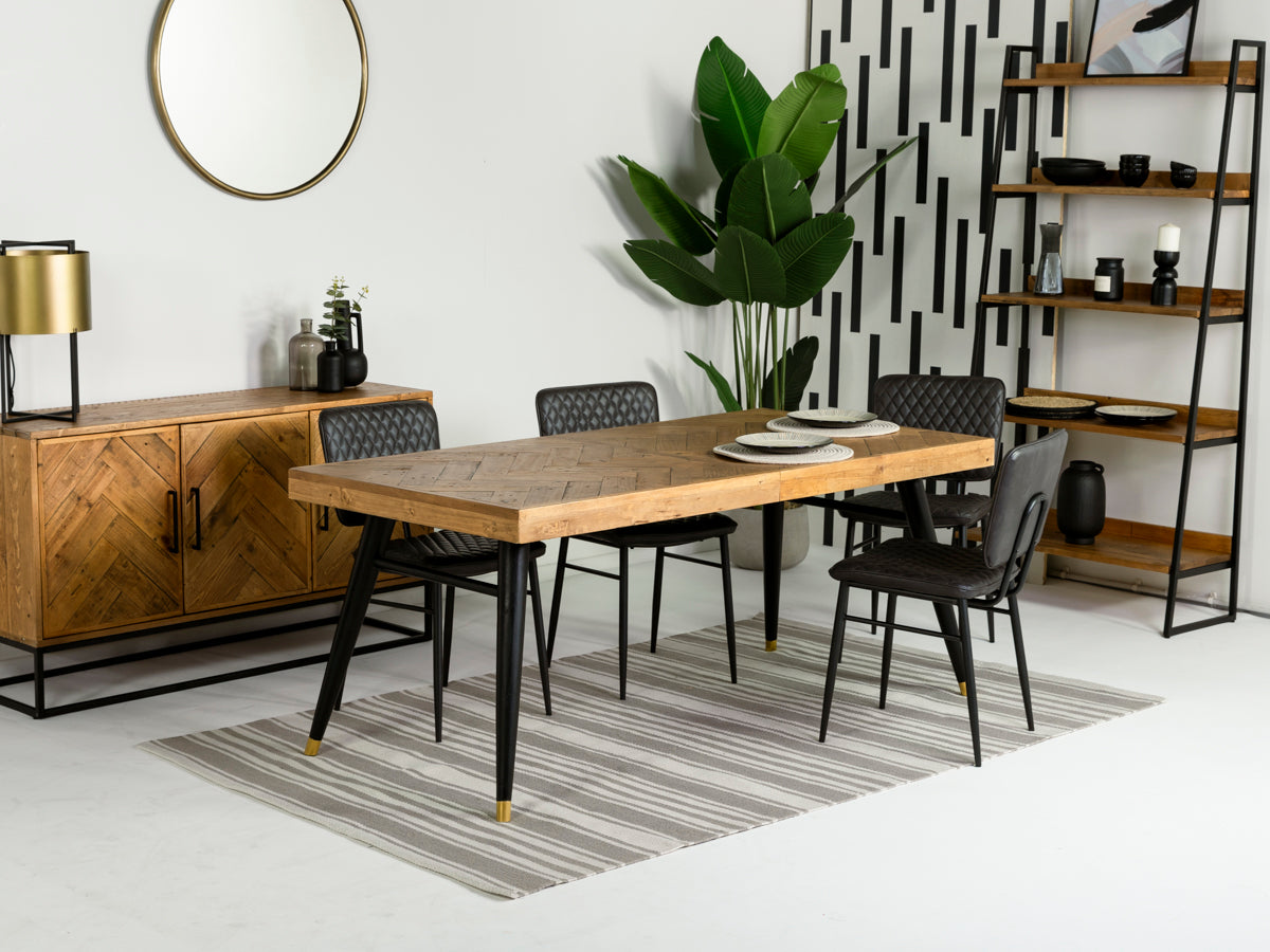 Mode Fixed Top Dining Table (160cm) & Grey Houston Dining Chairs