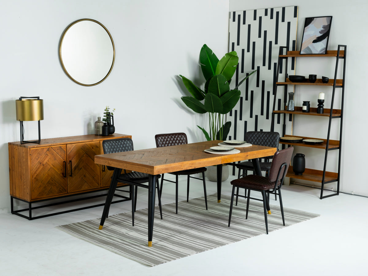 Modw Table Mode 180-240cm Extendable Dining Table & Grey Houston Dining Chairs