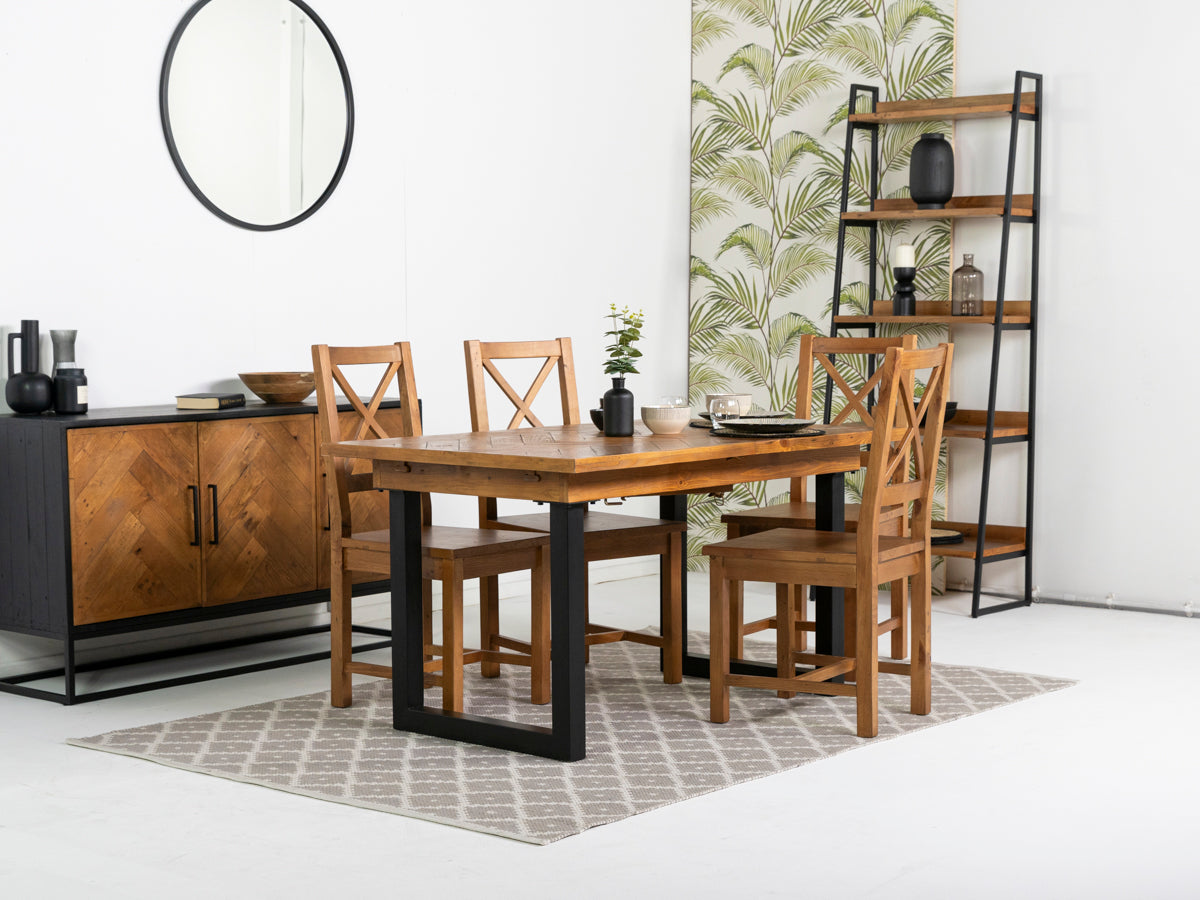 Tulsa 135cm Fixed Top Dining Table & Tulsa Cross Back Dining Chairs