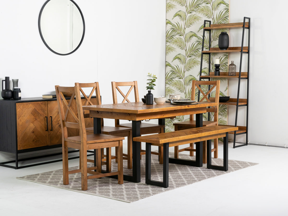 Tulsa 135cm Fixed Top Dining Table & Tulsa Cross Back Dining Chairs