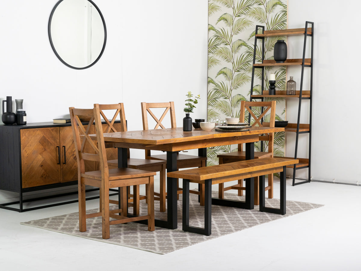 Tulsa 180cm Fixed Top Dining Table & Tulsa Cross Back Dining Chairs